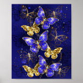 Compositie met Sapphire Butterflies Poster (Voorkant)