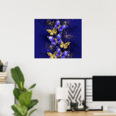 Compositie met Sapphire Butterflies Poster (Thuiskantoor)