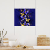 Compositie met Sapphire Butterflies Poster (Keuken)