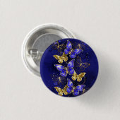 Compositie met Sapphire Butterflies Ronde Button 3,2 Cm (Voorkant /achterkant)