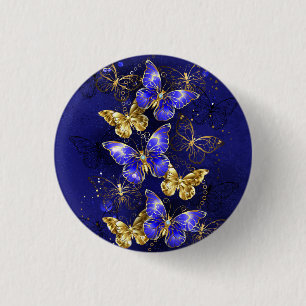 Compositie met Sapphire Butterflies Ronde Button 3,2 Cm