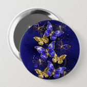 Compositie met Sapphire Butterflies Ronde Button 4,0 Cm (Voorkant /achterkant)