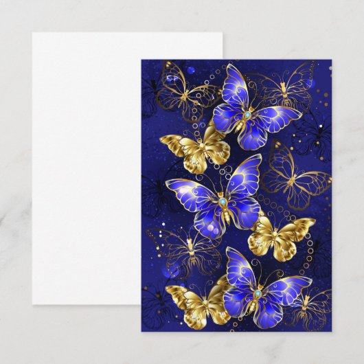 Compositie met Sapphire Butterflies RSVP Kaartje (Voorkant / Achterkant)