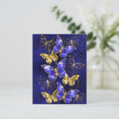 Compositie met Sapphire Butterflies Save The Date (Staand voorkant)