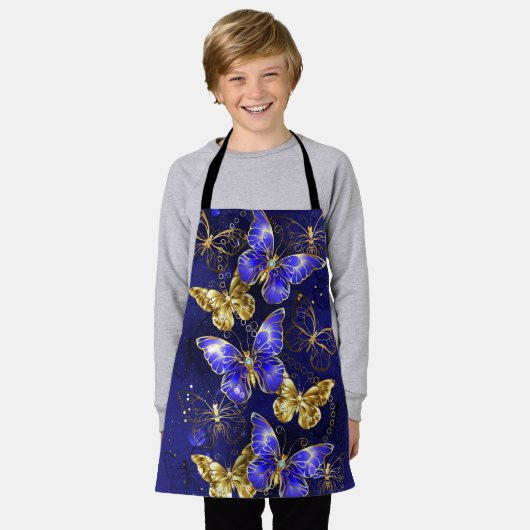 Compositie met Sapphire Butterflies Schort (Gedragen)