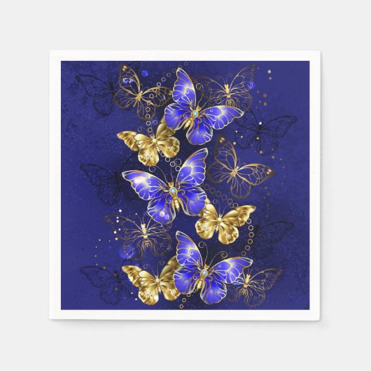 Compositie met Sapphire Butterflies Servet (Voorkant)
