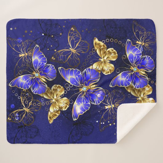 Compositie met Sapphire Butterflies Sherpa Deken (Voorkant (horizontaal))