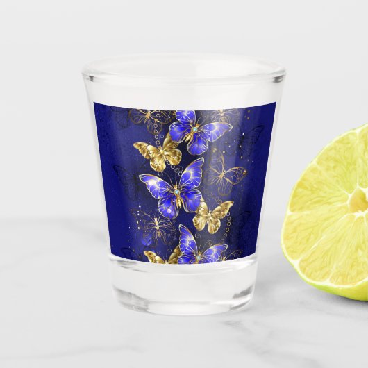 Compositie met Sapphire Butterflies Shot Glas (Voorkant)