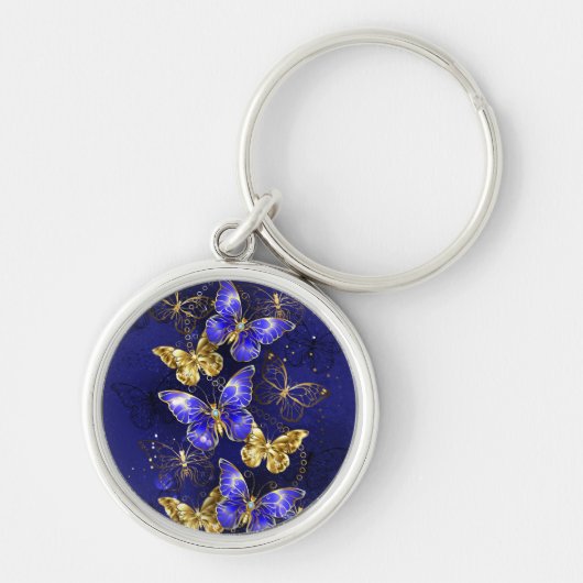Compositie met Sapphire Butterflies Sleutelhanger (Voorkant)