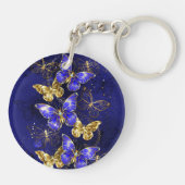 Compositie met Sapphire Butterflies Sleutelhanger (Achterkant)