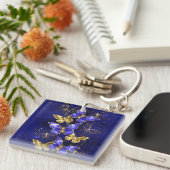 Compositie met Sapphire Butterflies Sleutelhanger (Voorkant Rechts)