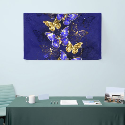 Compositie met Sapphire Butterflies Spandoek (Beurs)