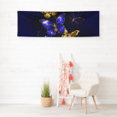 Compositie met Sapphire Butterflies Spandoek (Insitu)