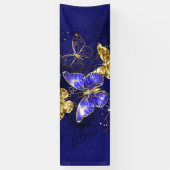 Compositie met Sapphire Butterflies Spandoek (Verticaal)