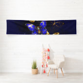 Compositie met Sapphire Butterflies Spandoek (Insitu)
