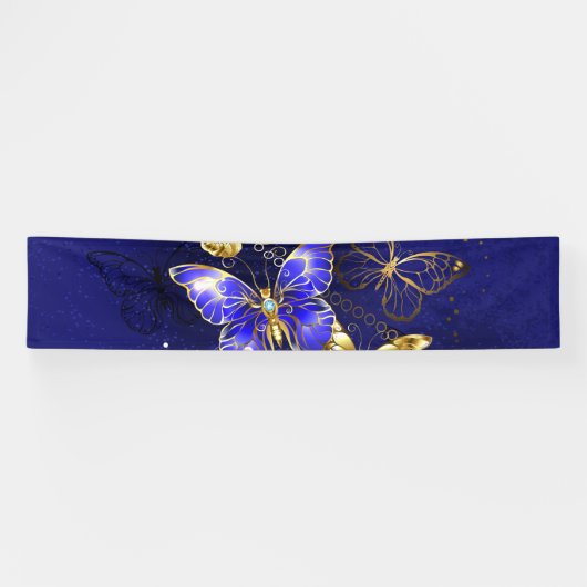 Compositie met Sapphire Butterflies Spandoek (Horizontaal)