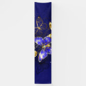 Compositie met Sapphire Butterflies Spandoek (Verticaal)