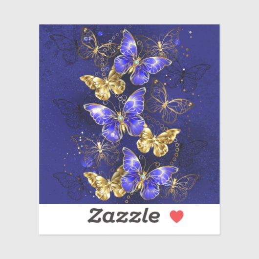 Compositie met Sapphire Butterflies Sticker (Vel)