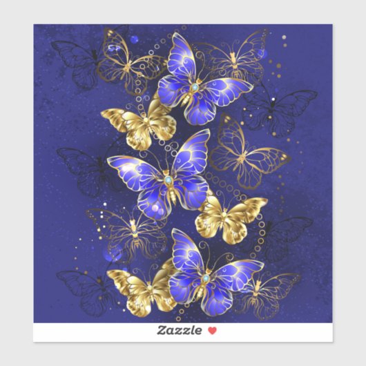 Compositie met Sapphire Butterflies Sticker (Vel)