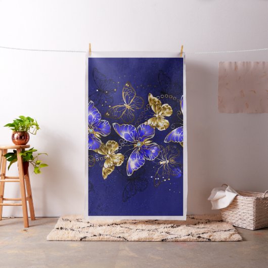 Compositie met Sapphire Butterflies Stof (Voorbeeld)