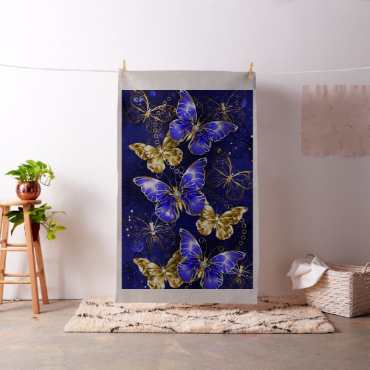 Compositie met Sapphire Butterflies Stof (Voorbeeld)