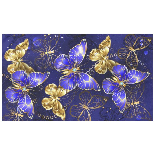 Compositie met Sapphire Butterflies Tafelkleed (Voorkant (Horizontaal))