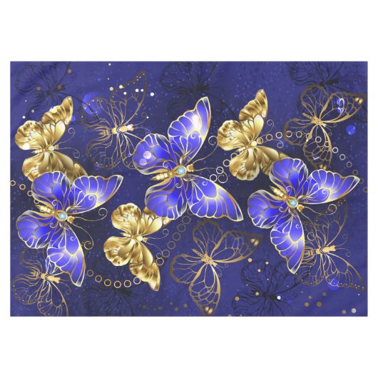 Compositie met Sapphire Butterflies Tafelkleed (Voorkant (Horizontaal))