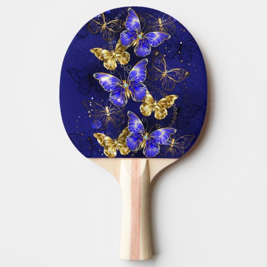 Compositie met Sapphire Butterflies Tafeltennisbatje (Voorkant)