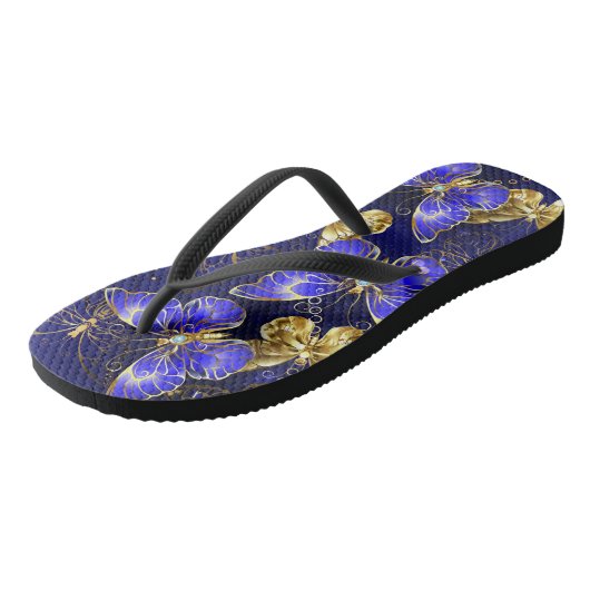 Compositie met Sapphire Butterflies Teenslippers (Schuin)