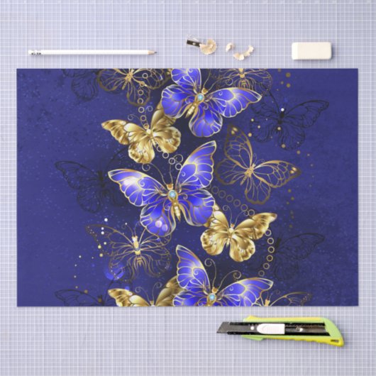 Compositie met Sapphire Butterflies Tissuepapier (Craft)