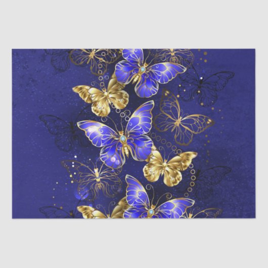 Compositie met Sapphire Butterflies Tissuepapier (Voorkant)