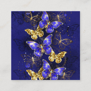 Compositie met Sapphire Butterflies Vierkante Visitekaartje