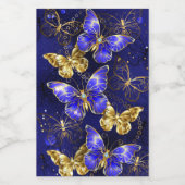 Compositie met Sapphire Butterflies Voedselcontainer Etiket (Enkel label)