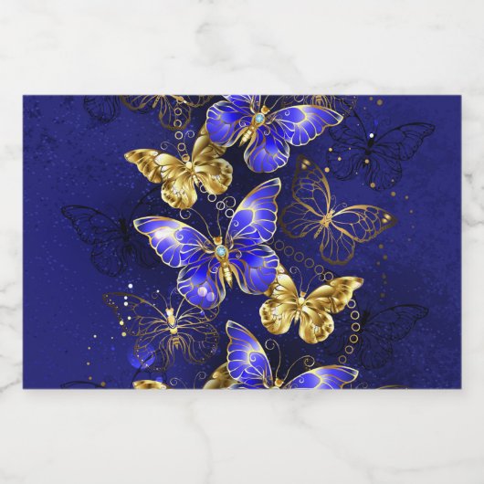 Compositie met Sapphire Butterflies Voedselcontainer Etiket (Enkel label)