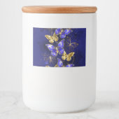 Compositie met Sapphire Butterflies Voedselcontainer Etiket (Voorkant)