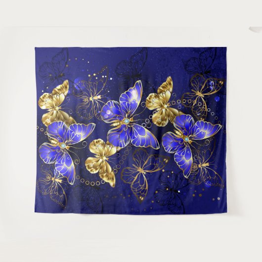 Compositie met Sapphire Butterflies Wandkleed (Voorkant (horizontaal))
