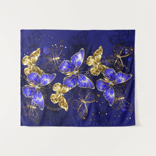 Compositie met Sapphire Butterflies Wandkleed (Voorkant (horizontaal))