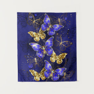 Compositie met Sapphire Butterflies Wandkleed