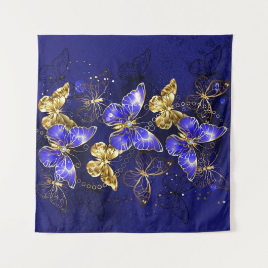 Compositie met Sapphire Butterflies Wandkleed (Voorkant (horizontaal))
