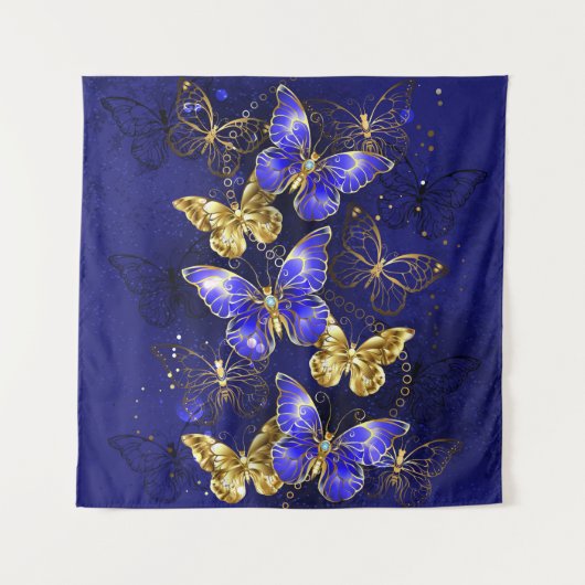 Compositie met Sapphire Butterflies Wandkleed (Voorkant)