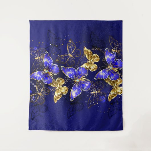 Compositie met Sapphire Butterflies Wandkleed (Voorkant)