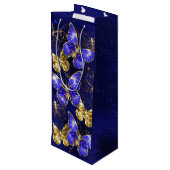 Compositie met Sapphire Butterflies Wijn Cadeautas (Achterkant Gekanteld)