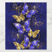 Compositie met Sapphire Butterflies Wijn Etiket (Enkel label)