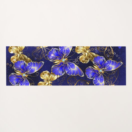 Compositie met Sapphire Butterflies Yogamat (Achterkant (horizontaal))