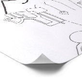 Compositie met Surrealistische Tekeningen Kleurpla Poster (Hoek)