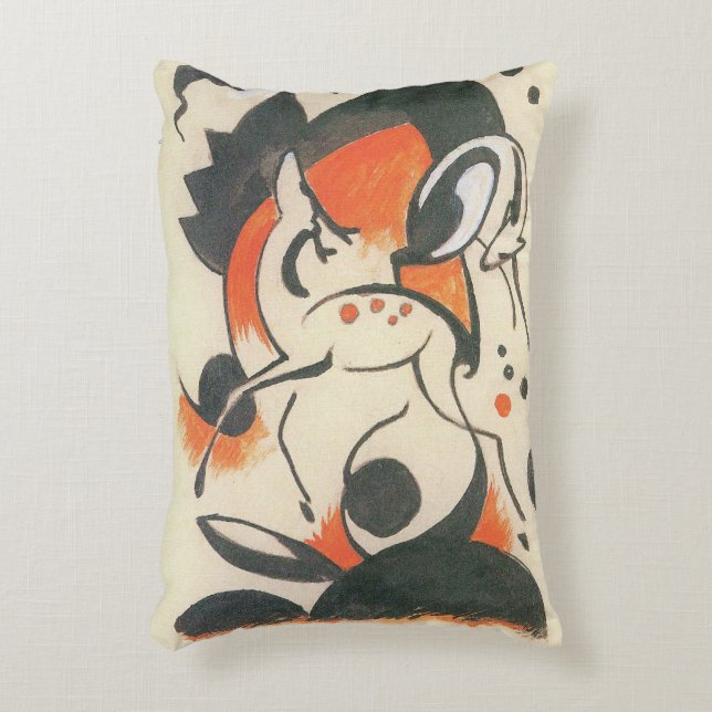 Compositie met twee herten van Franz Marc Accent Kussen (Voorkant(Verticaal))