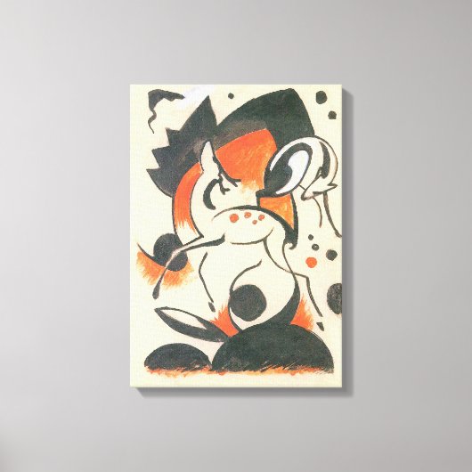 Compositie met twee herten van Franz Marc Canvas Afdruk (Voorkant)