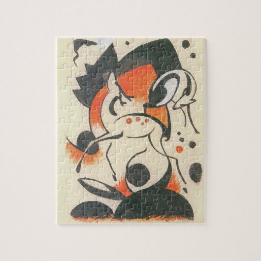 Compositie met twee herten van Franz Marc Legpuzzel (Verticaal)
