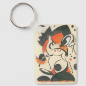 Compositie met twee herten van Franz Marc Sleutelhanger (Voorkant)