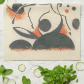 Compositie met twee herten van Franz Marc Theedoek (Gevouwen)